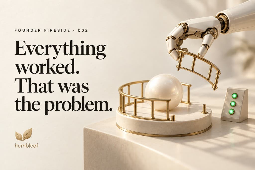 Founder Fireside 002 — Everything worked. That was the problem.